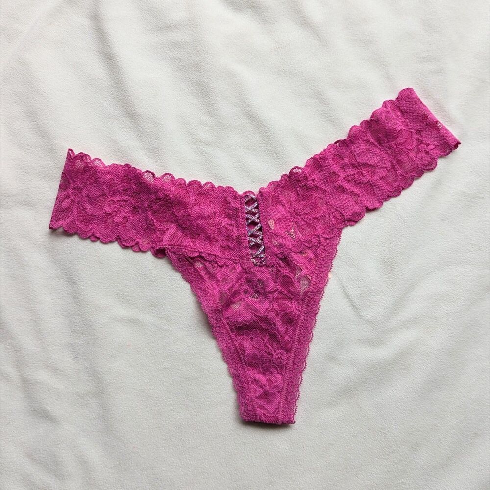 Victoria's Secret The Lacie Lace-up Thong Panties M New Pink